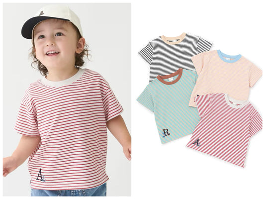 日本童裝 pe#main 防污系列 間條上衣 80-130cm 男童款 夏季 TOPS