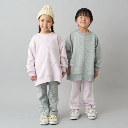 日本童裝 b・R# 吸水速乾 寬鬆配色縫線衛衣 100-150cm 男童款/女童款 冬季 TOPS