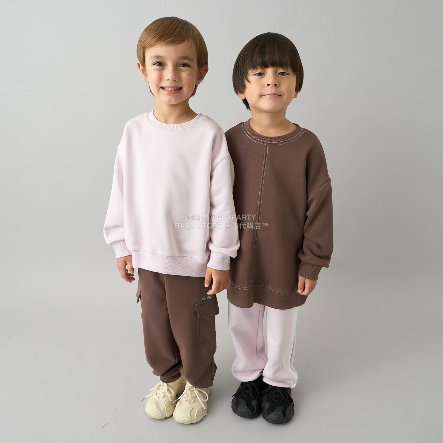 日本童裝 b・R# 吸水速乾 寬鬆配色縫線衛衣 100-150cm 男童款/女童款 冬季 TOPS