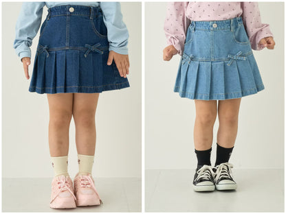 日本童裝 Ly# mine 牛仔百摺裙 100-140cm 女童款 秋季 SKIRTS