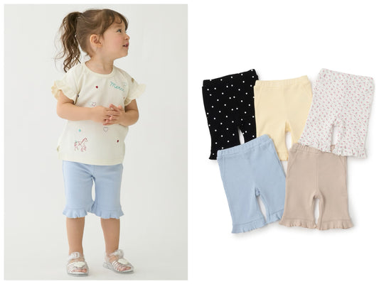 日本童裝 pe#main 防污系列 七分長荷葉邊褲 80-130cm 女童款 夏季 PANTS