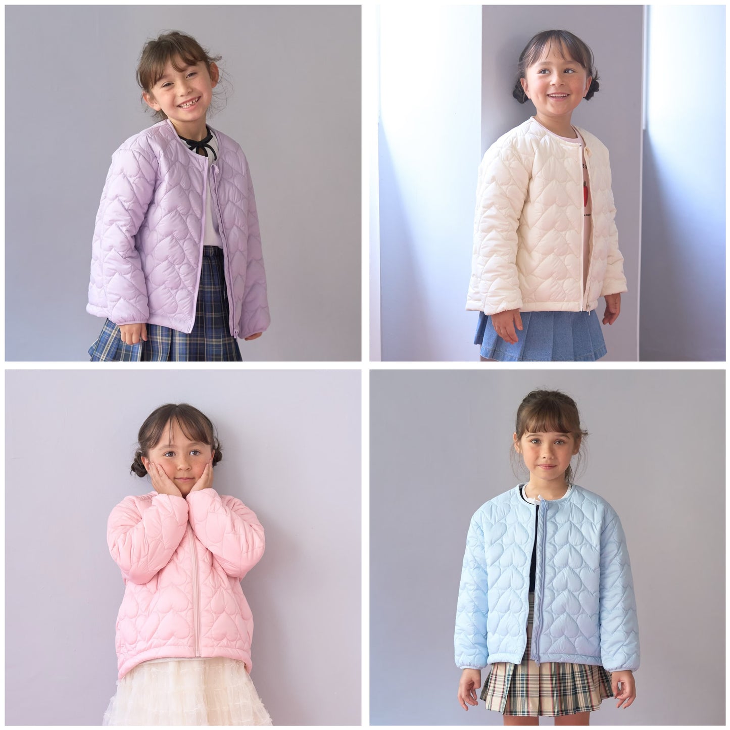 日本童裝 Ly# mine 心型絎縫夾棉外套 90-140cm 女童款 冬季 (適合初秋、香港平均溫度、寒冷天氣）OUTERWEAR 【日本預售：2026年9月中旬】