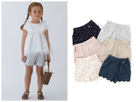 日本童裝 pe#main 防污系列 花邊短褲 80-130cm 女童款 夏季 PANTS