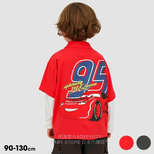 Japanese BDL x Disney Cars Fake Two-Piece Shirt 90-130cm Boys/Girls Autumn TOPS 