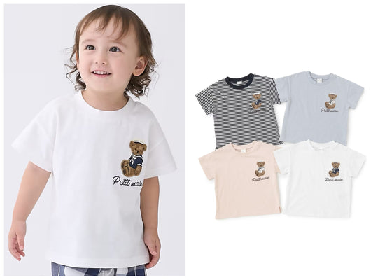 日本童裝 pe#main 熊仔刺繡上衣 80-130cm 男童款/女童款 夏季 TOPS