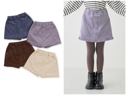 日本童裝 Ly# mine 荷葉邊燈芯絨裙褲 100-140cm 女童款 秋季 PANTS