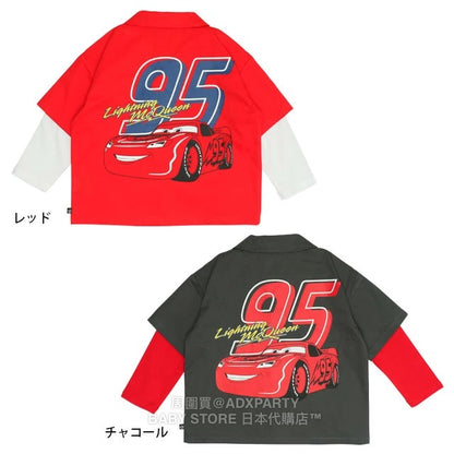 Japanese BDL x Disney Cars Fake Two-Piece Shirt 90-130cm Boys/Girls Autumn TOPS 