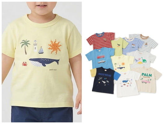 日本童裝 pe#main 各款圖案短袖上衣 80-130cm 男童款 夏季 TOPS