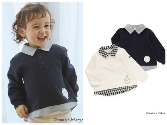 日本童裝 pe#main x Chiikawa 假兩件拼接上衣 80-110cm 男童款 夏季 TOPS