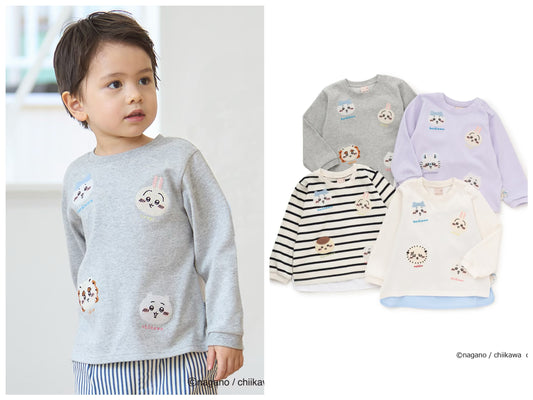 日本童裝 pe#main x Chiikawa 拼接上衣 80-130cm 男童款/女童款 夏季 TOPS