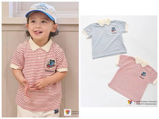 日本童裝 pe#main x Thomas 間條polo衫 80-130cm 男童款 夏季 TOPS