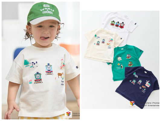 日本童裝 pe#main x Thomas 刺繡圖案上衣 80-130cm 男童款/女童款 夏季 TOPS