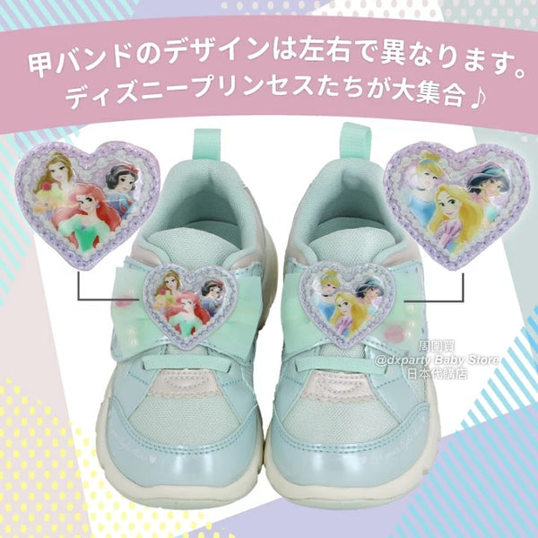 日本直送 moonstar x Disney Princess 抗菌防臭 健康機能兒童鞋 14-19cm 女童款 鞋系列