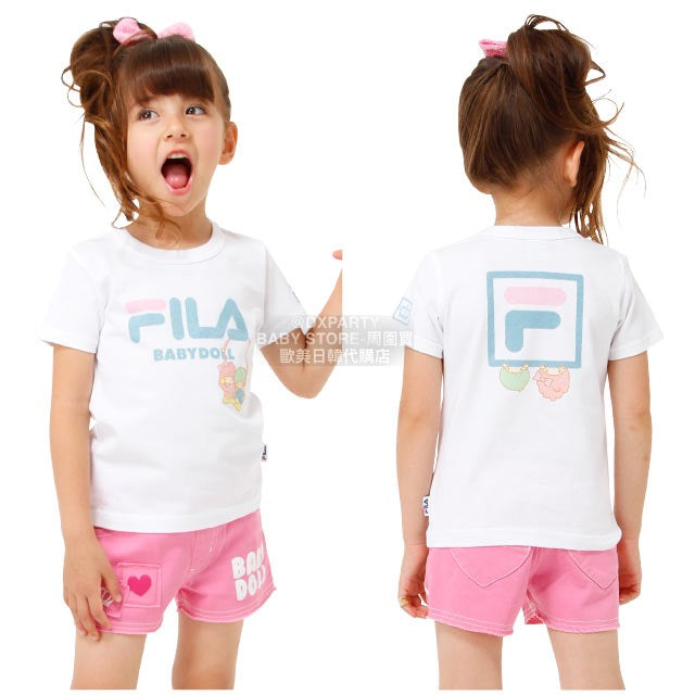 現貨區1-2日寄出--日本童裝 Babydoll x Fila x Sanrio 上衣 90cm 女童款 夏季 TOPS
