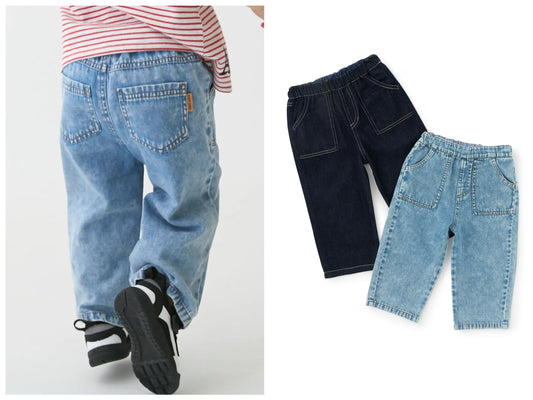 日本童裝 pe#main 柔軟牛仔長褲 80-130cm 男童款 夏季 PANTS