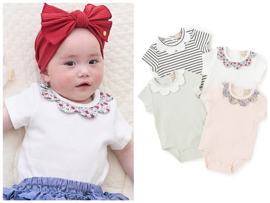日本童裝 pe#main 碎花領連衣70-80cm 女童款 初生嬰兒 夏季 Jumpsuit