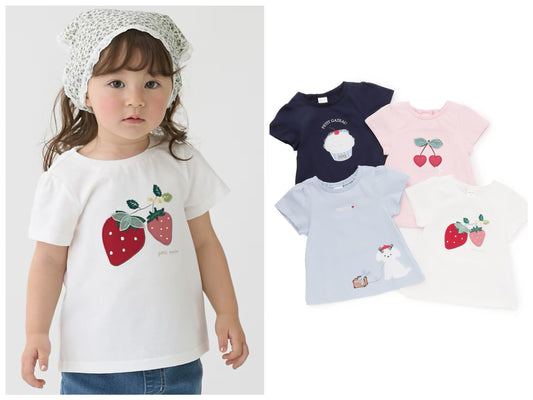 日本童裝 pe#main 貼花圖案上衣 80-130cm 女童款 夏季 TOPS