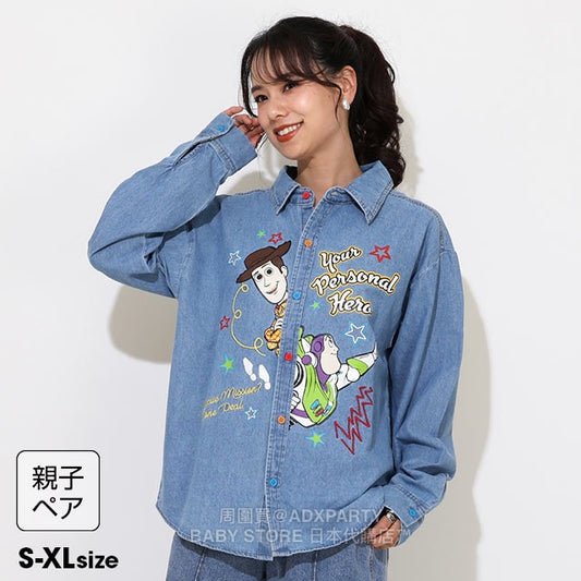 Japanese BDL x Disney ToyStory Printed Denim Shirt (S-XL Adult Summer TOPS) 