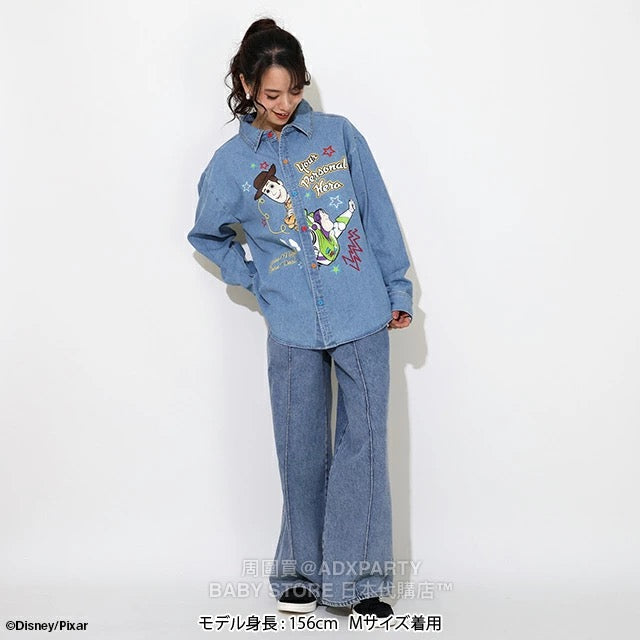 Japanese BDL x Disney ToyStory Printed Denim Shirt (S-XL Adult Summer TOPS) 