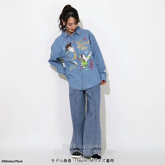 Japanese BDL x Disney ToyStory Printed Denim Shirt (S-XL Adult Summer TOPS) 