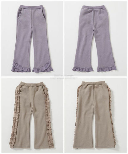 日本童裝 dev!rock 抓毛褶邊長褲 100-160cm 女童款 冬季 PANTS