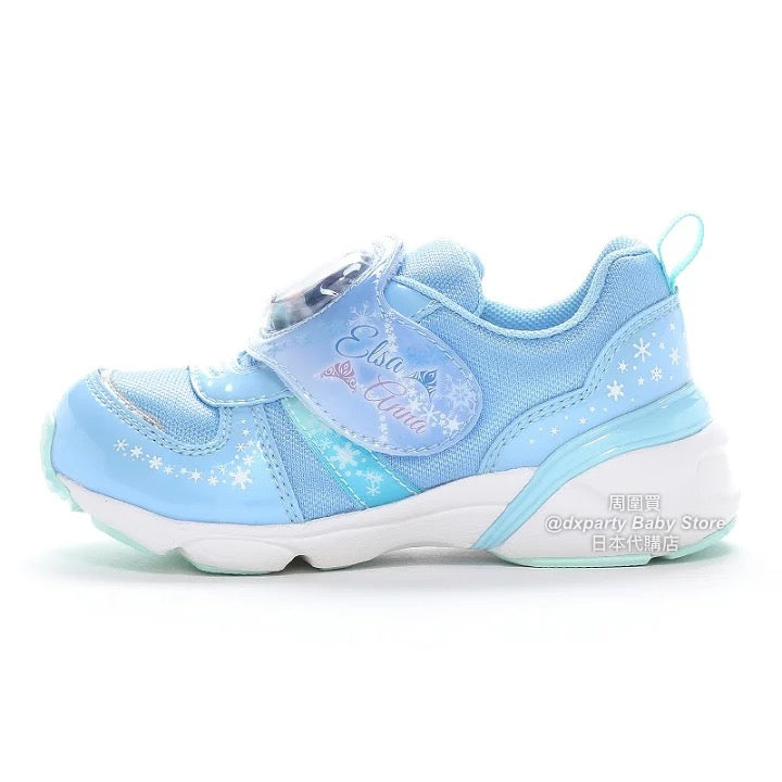 日本直送 moonstar x Disney Frozen LED發光 抗菌防臭 健康機能兒童鞋 14-19cm 女童款 鞋系列