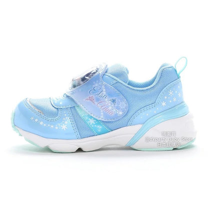 日本直送 moonstar x Disney Frozen LED發光 抗菌防臭 健康機能兒童鞋 14-19cm 女童款 鞋系列
