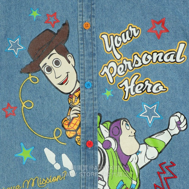 Japanese BDL x Disney ToyStory Printed Denim Shirt (S-XL Adult Summer TOPS) 