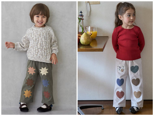 日本童裝 pe#main 圖案貼花長褲 90-120cm 男童款/女童款 冬季 PANTS