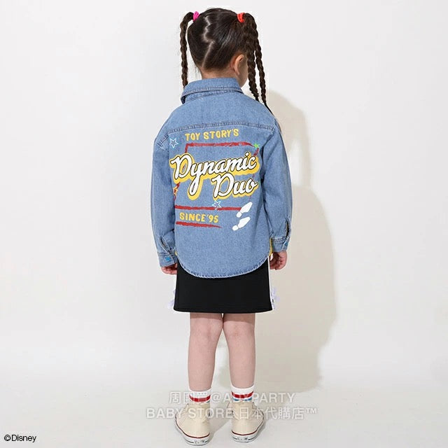 Japanese BDL x Disney Toy Story Printed Denim Shirt (90-150cm) for Boys and Girls Summer TOPS 