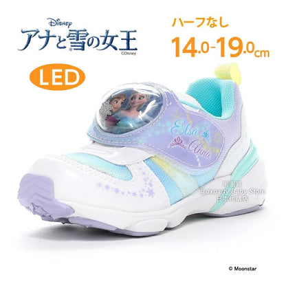 日本直送 moonstar x Disney Frozen LED發光 抗菌防臭 健康機能兒童鞋 14-19cm 女童款 鞋系列