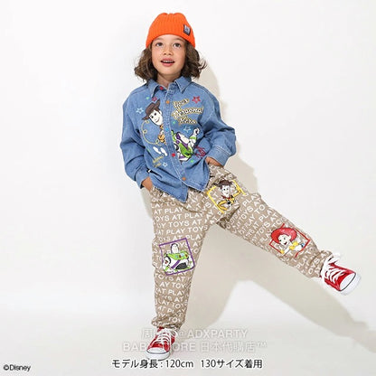 Japanese BDL x Disney Toy Story Printed Denim Shirt (90-150cm) for Boys and Girls Summer TOPS 