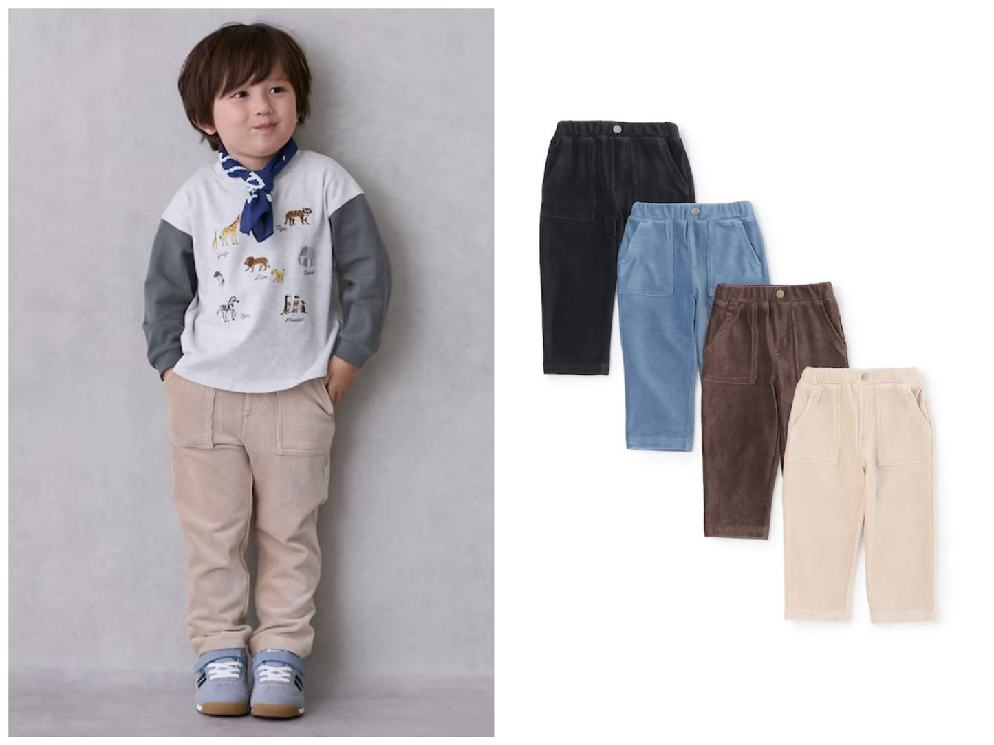 日本童裝 pe#main 燈芯絨長褲 80-110cm 男童款 冬季 PANTS