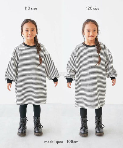日本童裝 dev!rock 抓毛間條衛衣裙 100-160cm 女童款 冬季 DRESSES