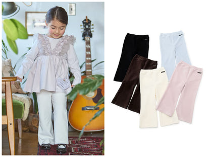日本童裝 pe#main 毛絨絨喇叭褲 80-130cm 女童款 冬季 PANTS