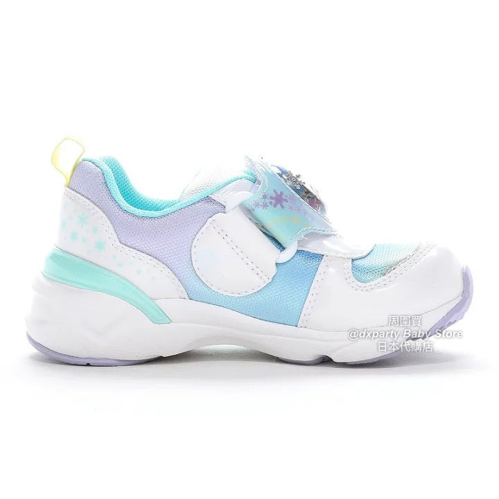 日本直送 moonstar x Disney Frozen LED發光 抗菌防臭 健康機能兒童鞋 14-19cm 女童款 鞋系列