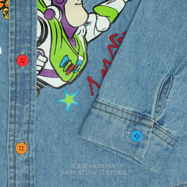 Japanese BDL x Disney Toy Story Printed Denim Shirt (90-150cm) for Boys and Girls Summer TOPS 