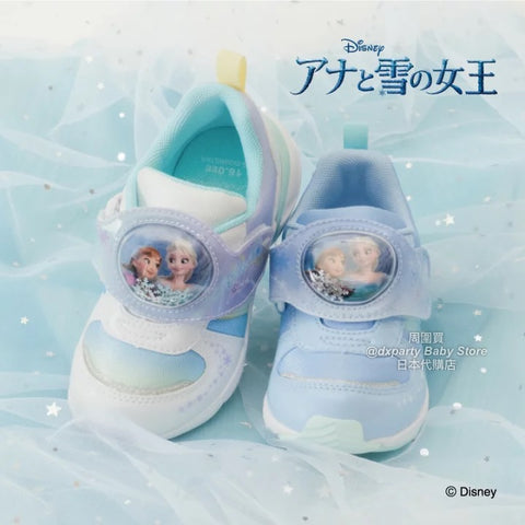 日本直送 moonstar x Disney Frozen LED發光 抗菌防臭 健康機能兒童鞋 14-19cm 女童款 鞋系列