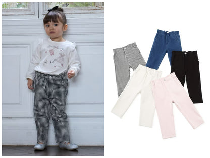 日本童裝 pe#main 【防污系列】口袋荷葉邊長褲 80-130cm 女童款 冬季 PANTS