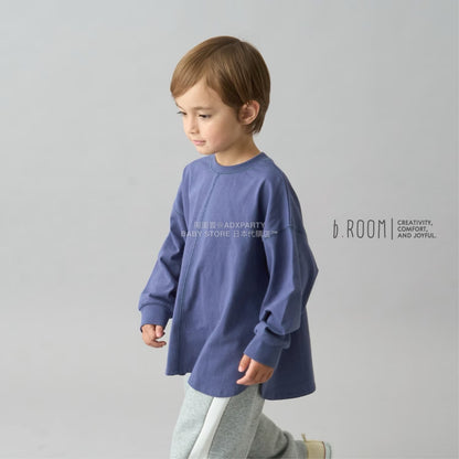日本童裝 b・R# 簡約寬鬆oversized長袖上衣 100-150cm 男童款/女童款 冬季 TOPS