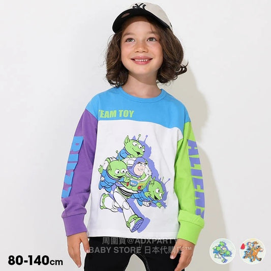 Japanese BDL x Disney ToyStory Printed Contrast Tops (80-140cm) for Boys/Girls Autumn 
