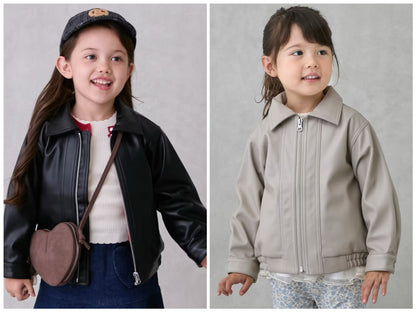 日本童裝 pe#main 人造皮革外套 100-130cm 女童款 冬季 OUTERWEAR
