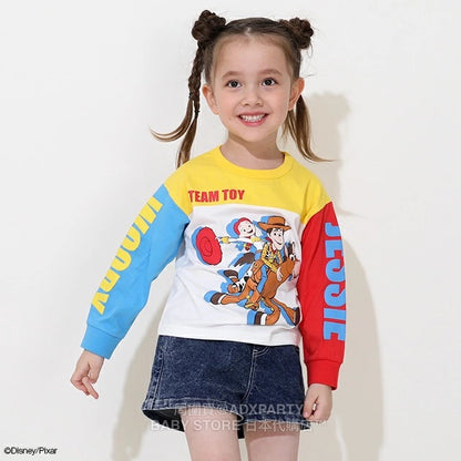 Japanese BDL x Disney ToyStory Printed Contrast Tops (80-140cm) for Boys/Girls Autumn 
