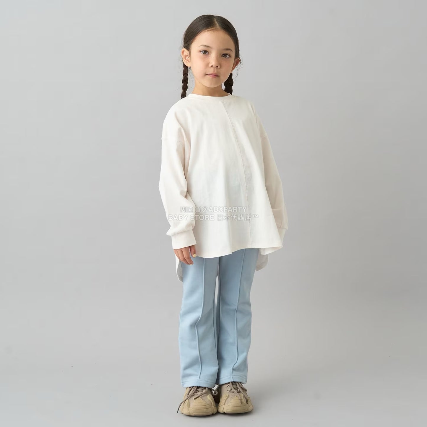 日本童裝 b・R# 簡約寬鬆oversized長袖上衣 100-150cm 男童款/女童款 冬季 TOPS