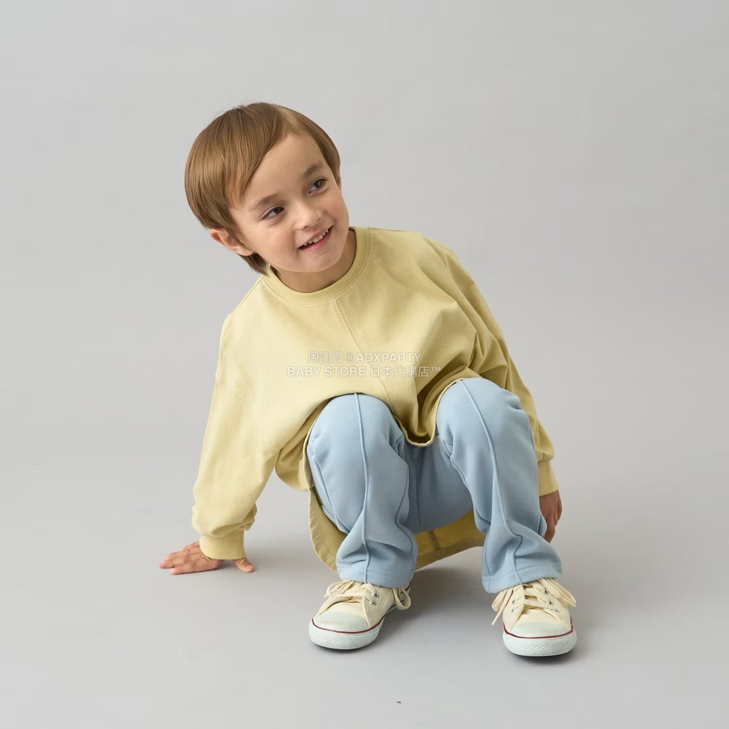 日本童裝 b・R# 簡約寬鬆oversized長袖上衣 100-150cm 男童款/女童款 冬季 TOPS