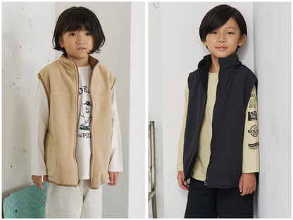 日本童裝 b・R# 2Way 雙面兩著 背心外套 100-150cm 男童款 冬季 OUTERWEAR 【日本預售：2026年9月中旬】
