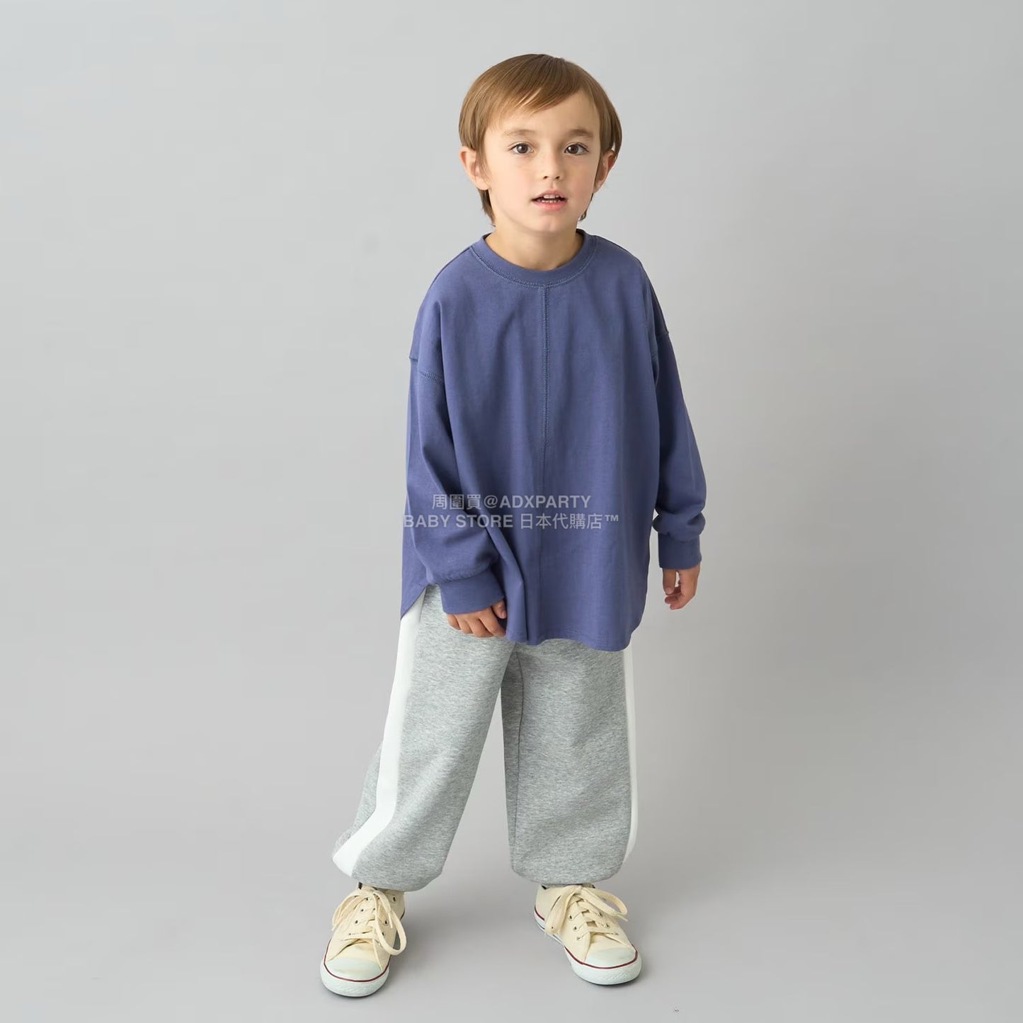 日本童裝 b・R# 簡約寬鬆oversized長袖上衣 100-150cm 男童款/女童款 冬季 TOPS