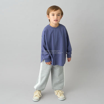 日本童裝 b・R# 簡約寬鬆oversized長袖上衣 100-150cm 男童款/女童款 冬季 TOPS