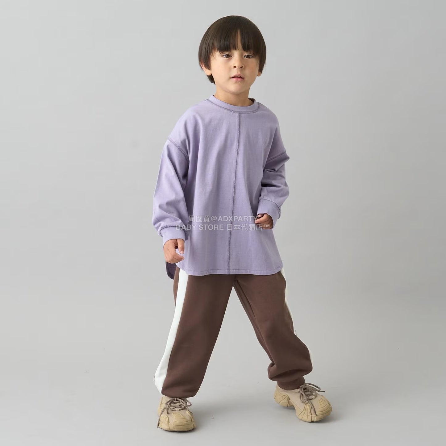 日本童裝 b・R# 簡約寬鬆oversized長袖上衣 100-150cm 男童款/女童款 冬季 TOPS