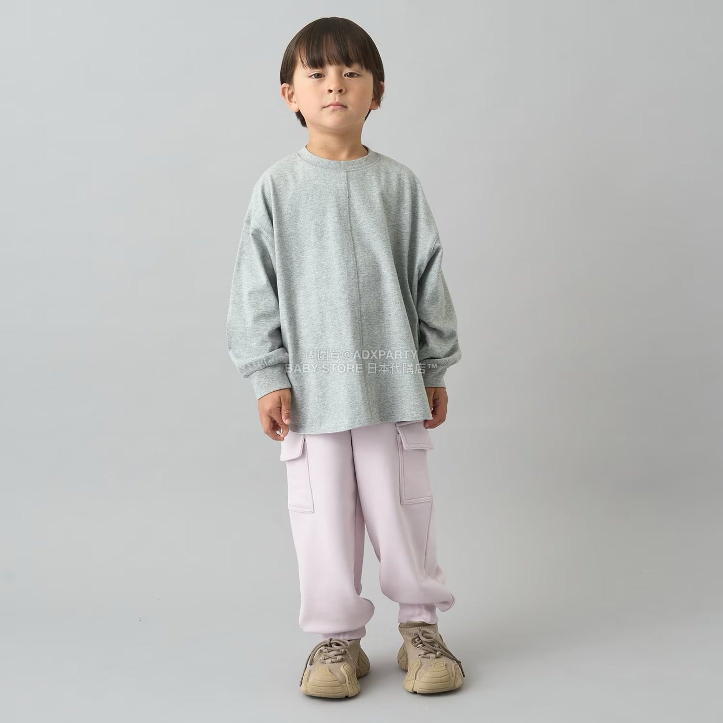 日本童裝 b・R# 簡約寬鬆oversized長袖上衣 100-150cm 男童款/女童款 冬季 TOPS